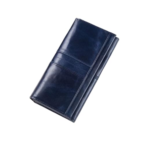 JPXXFM Frauen Brieftaschen echte Leder -Geschäftsbrieftaschen blockieren Brieftaschengeld Organisatoren Geldclips (Größe: Blau) von JPXXFM