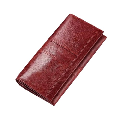 JPXXFM Frauen Brieftaschen echte Leder -Geschäftsbrieftaschen blockieren Brieftaschengeld Organisatoren Geldclips (Größe: rot) von JPXXFM