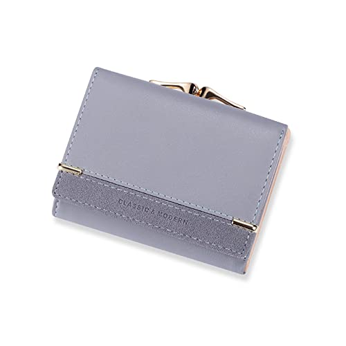 JPXXFM Frauen Girls Wallet Tri-Fold Wallet PU Leder Geldbeutel Schlanker kurzer Brieftasche kleine Trifin Cash Card Card Haltertasche (rot), blau von JPXXFM