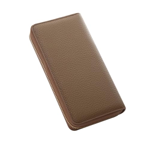 JPXXFM Frauen Handtaschen echte Lederbrieftaschen Geld Organisatoren Münzversuchung Kartenhüllen Lange Geldclips (Größe: Brown) von JPXXFM