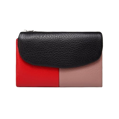 JPXXFM Frauen mit Kuhläden Geldbörsen Geldclips Kartenhüllen echtes Lederblocker Brieftasche (Größe: Schwarz) von JPXXFM