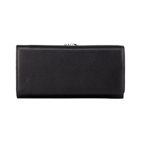 JPXXFM Frauen mit Langen Geldclips Brieftaschen Leder blockieren Brieftaschen Geldbörse Geld Organisatoren Handtaschen Kartenkoffer (Größe: Schwarz) von JPXXFM