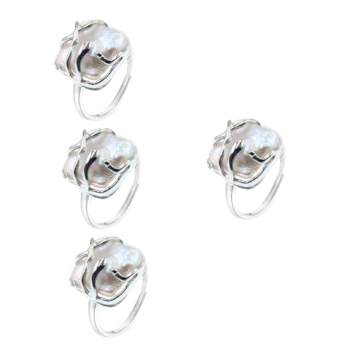 JPXXFM Frauentemperament unregelmäßig () künstlicher Goldfinger Teen Pearlhalter elektropliertes Silber von JPXXFM