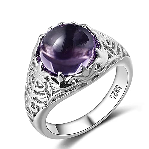 JPXXFM Für Runde Amethyst Engagement Charm Schmuck Schmuck von JPXXFM