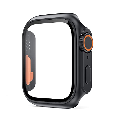 JPXXFM Glasschule für 44 mm 45 mm 41 mm 42 mm 42 mm 38 mm Bildschirmschutzabdeckung Änderung Ultra Stoßfänger iWatch Serie 8 7 Se 6 5 3 (Farbe: Weiß, Größe: 40 mm) von JPXXFM