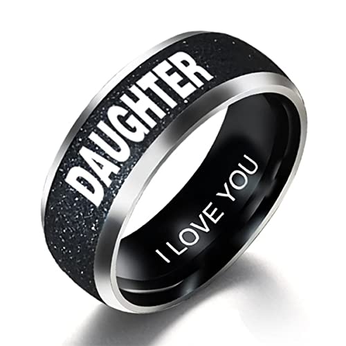JPXXFM Gravurte Text Liebe Mama Papa Sohn Tochter Edelstahl Paar Ringe für Frauen und Mann Familien Ring Paare Schmuck Schmuck von JPXXFM
