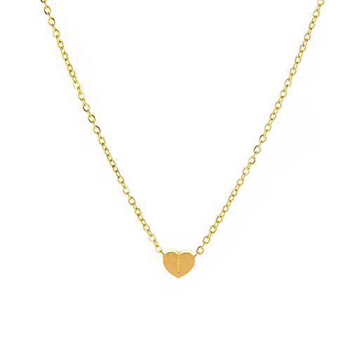 JPXXFM Halskette Legierung Pfirsich Herz Form 26 Buchstaben Anhänger Schlüsselbein Kette Damen lieben kurze Accessoires Halskette von JPXXFM