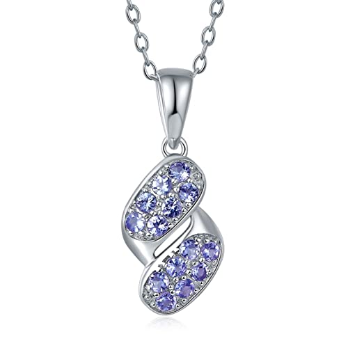 JPXXFM Halsketten Ladies Mode Schmuck Tansanit Solid exquisite Schönheit eleganter Anhänger Halskette Frauenanhänger von JPXXFM