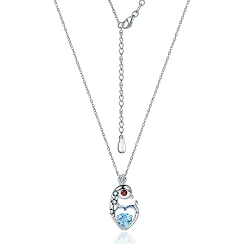 JPXXFM Halsketten Ladies Mode Schmuck natürliche 1.17 Karat Blue Topaz Exquisit elegant anheizt Halskette Frauenanhänger von JPXXFM