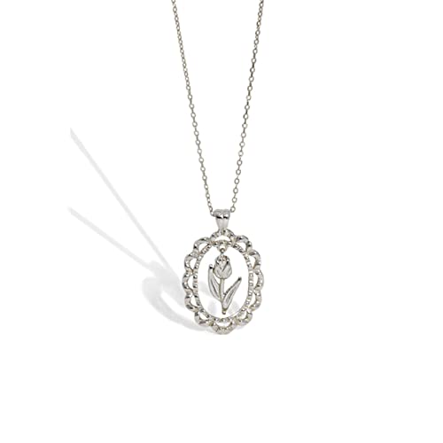 JPXXFM Halsketten Ovale Blumenheize Halskette Langkette Ladies Mode exquisite Partyschmuck Frauen Anhänger von JPXXFM