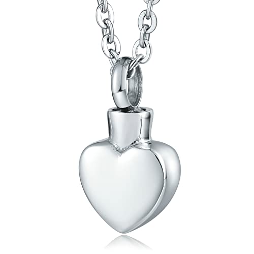 JPXXFM Keepsake -Halsketten für Asche Edelstahl, Medaillon Halskette für Asche für Frauen Herzanhänger von JPXXFM