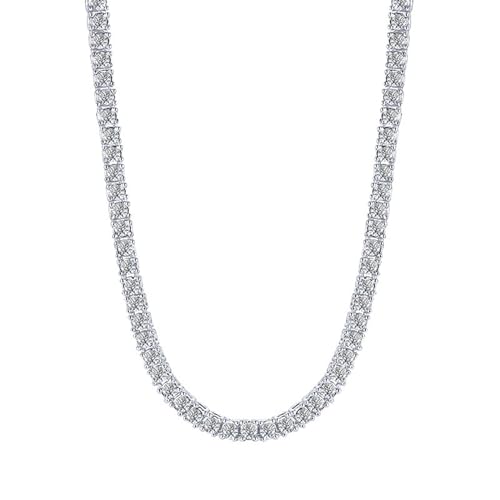 JPXXFM Ketten Halskette für Männer, die Kettenkette für Frauen mit Tenniskettenhalskette 5 mm 18-24 Zoll vereisert von JPXXFM
