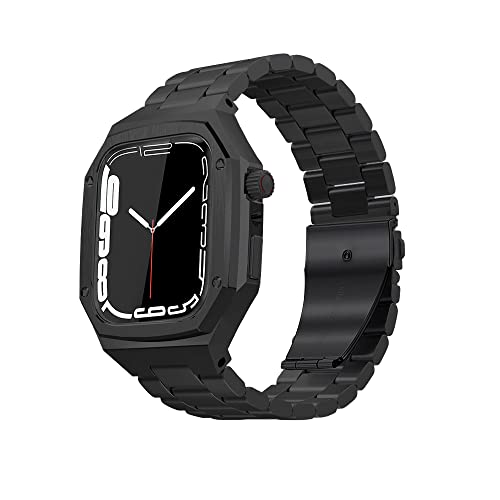 JPXXFM Kit des Metall Uhrengehäuses, Gummiarmband, für 45 mm, 44 mm, 41 mm, 40 mm, 8, 7, 6, 4, Se, Ersatzreihe für die Uhr der Serie JPXXFM Kit des Metall Uhrengehäuses, Gummiarmband, für 45 mm, 44 mm, 41 mm, 40 mm, 8, 7, 6, 4, Se, Ersatzreihe für die Uhr der Serie von JPXXFM