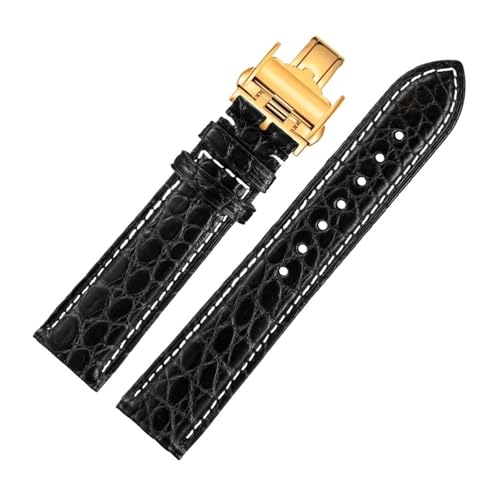 JPXXFM Krokodil Uhrenband kompatibel mit Master L2 L3 L4 L2.628 L2.673 Gurtarmband 19 mm 21 mm 22 mm (brauner Weißgold, 19 mm) von JPXXFM