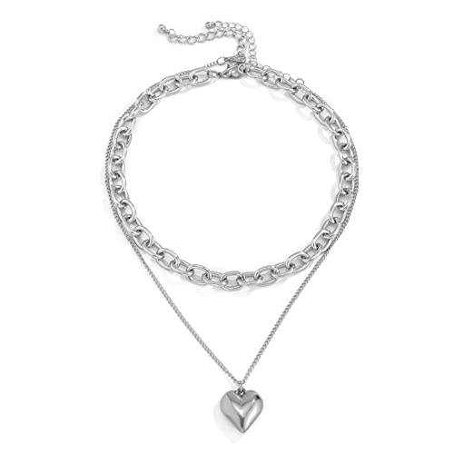 JPXXFM Layered Necklaces for Women, for Women Adjustable Cable Chain Necklace with Heart Pendant JPXXFM Layered Necklaces for Women, for Women Adjustable Cable Chain Necklace with Heart Pendant von JPXXFM
