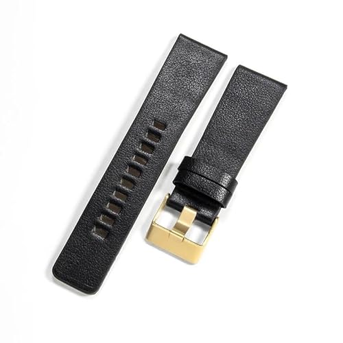 JPXXFM Leather Watchbands For Diesel Simple Plain Cowhide Coffee Watch Strap von JPXXFM