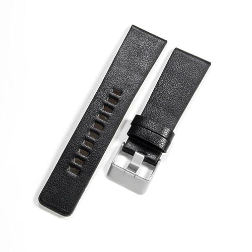 JPXXFM Leather Watchbands For Diesel Simple Plain Cowhide Coffee Watch Strap von JPXXFM