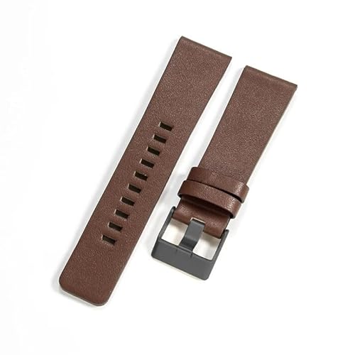 JPXXFM Leather Watchbands For Diesel Simple Plain Cowhide Coffee Watch Strap von JPXXFM
