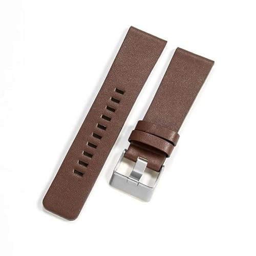 JPXXFM Leather Watchbands For Diesel Simple Plain Cowhide Coffee Watch Strap von JPXXFM
