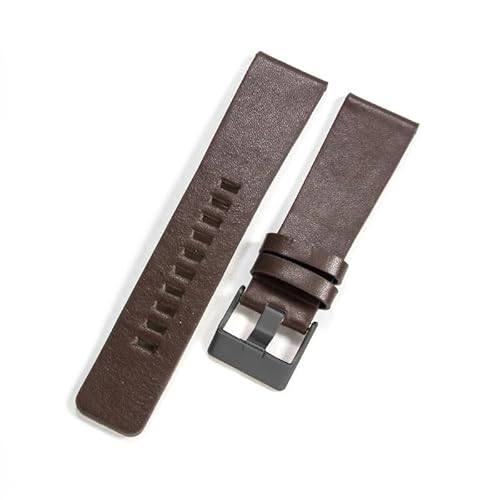 JPXXFM Leather Watchbands For Diesel Simple Plain Cowhide Coffee Watch Strap von JPXXFM