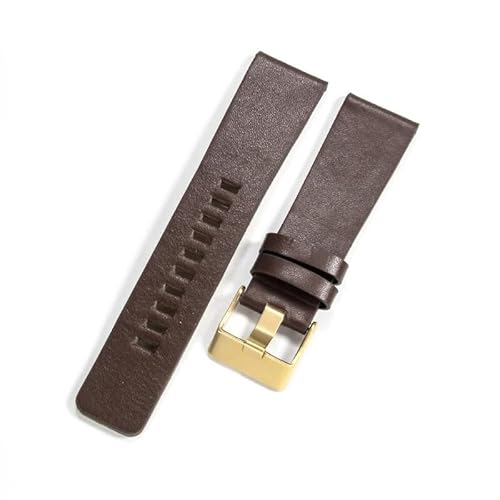 JPXXFM Leather Watchbands For Diesel Simple Plain Cowhide Coffee Watch Strap von JPXXFM