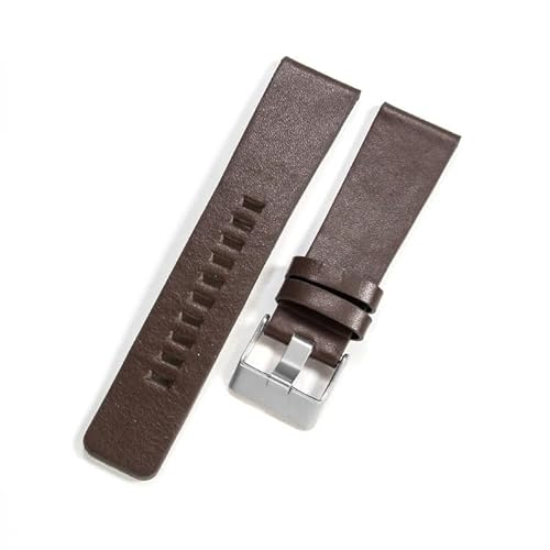 JPXXFM Leather Watchbands For Diesel Simple Plain Cowhide Coffee Watch Strap von JPXXFM