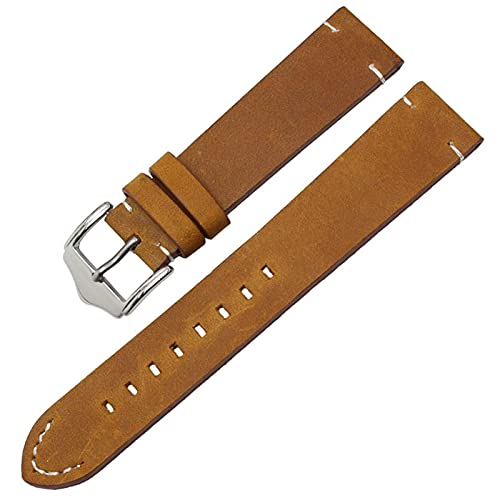 JPXXFM Leder Uhrengurt Uhrenbänder Gürtel Schwarz dunkelbrauner Vintage handgefertigt Edelstahlschnalle JPXXFM Leder Uhrengurt Uhrenbänder Gürtel Schwarz dunkelbrauner Vintage handgefertigt Edelstahlschnalle von JPXXFM