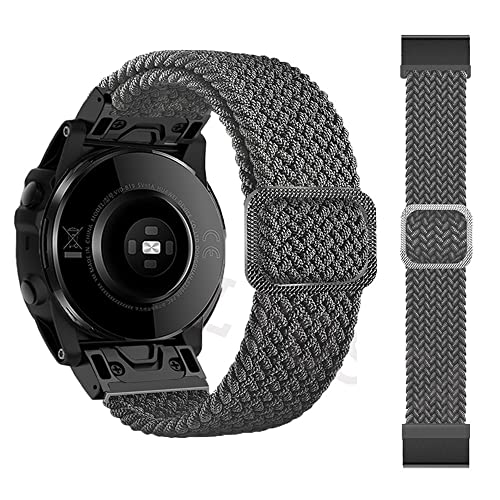 JPXXFM Loop Nylon-Uhrenarmband mit Schnellverschluss für Fenix 6 6X Pro 5X 5 Plus 3HR Fenix 7X 7 Forerunner 935 MK2 Uhrenarmband, 26mm 5X 5XPlus von JPXXFM