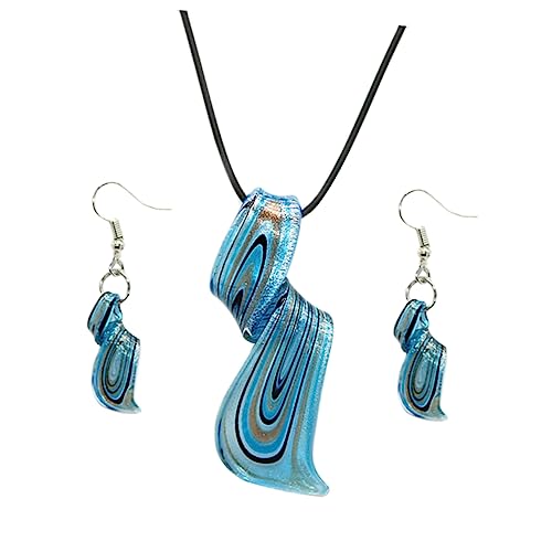 JPXXFM Mädchen Schmuckzubehör Halskette Ohrring Ohren für Frauen Edelsteinohrringe für Frauen Halskette Anhänger Blue Halskette von JPXXFM