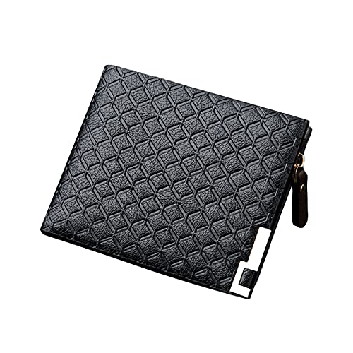 JPXXFM Männer gedrucktes Geschäft Kurzer Casual 3 -Fach 3 -Fach Horizontaler Hardware -Bindung Vintage Wallet Wallet Haufen kompatibel mit (schwarz, eine Größe) von JPXXFM