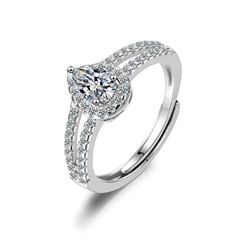 JPXXFM Mode einfache Prinzessin Ring weibliche eingelegte Zirkonium-Diamant-Drop-förmige Ringringbirne-Form Dove Egg WEITAIN RING Ehering Ring von JPXXFM