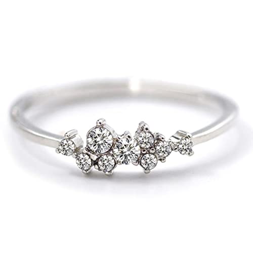 JPXXFM Modegewebe -Strasskristallringe für Frauen/Silberfarbe weiblicher Ringparty Schmuck Romantische Ehering Ring von JPXXFM