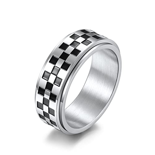 JPXXFM Modespinner Ringe für Männer Schwarz -Weiß -Schachbrett Design Ring Ring Ringe Hochzeitspaar Schmuck Schmuck von JPXXFM