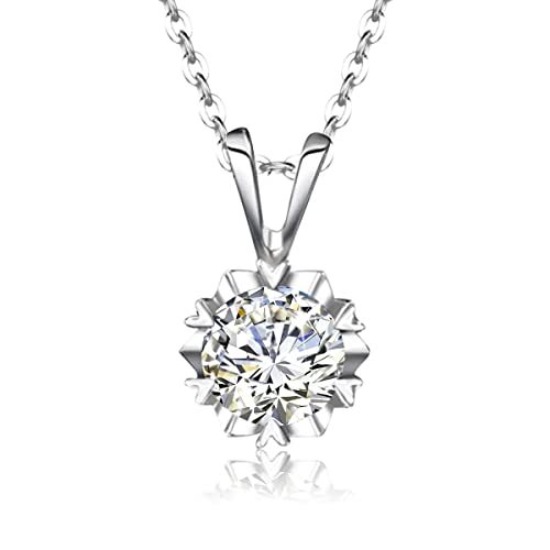 JPXXFM Moissanite Necklace For Women 100% Sterling Silver Snowflake Wedding Jewelry von JPXXFM