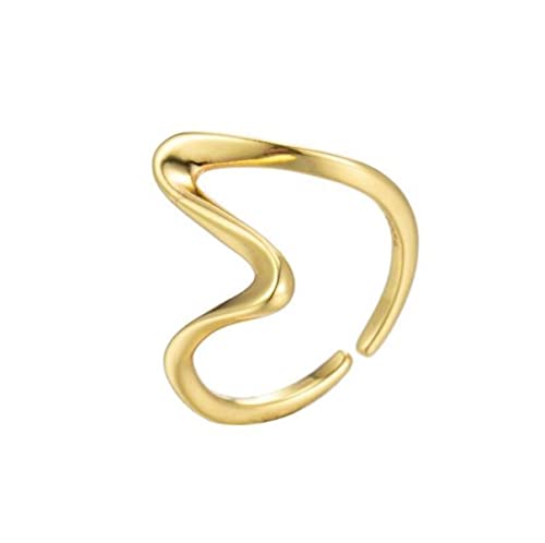 JPXXFM NEU RETRO All-Match Open Cross Smiley Ring Ins Mode Persönlichkeit unregelmäßiger U-förmiger einfacher Ring Des von JPXXFM