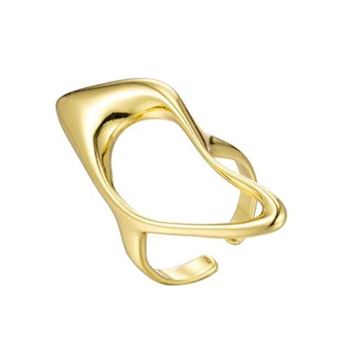 JPXXFM NEU RETRO All-Match Open Cross Smiley Ring Ins Mode Persönlichkeit unregelmäßiger U-förmiger einfacher Ring Des von JPXXFM