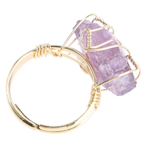 JPXXFM Natural Crystal Womans Chic Finger Amethyst Frauen Split Memorial Edelstein lila von JPXXFM
