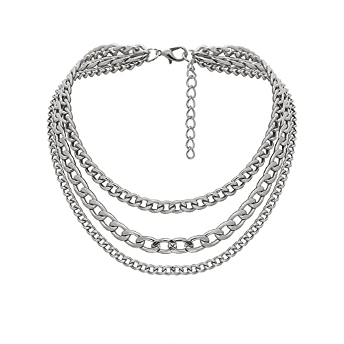 JPXXFM Necklace Chain, Necklaces for Women Adjustable WhiteOne colorCustomPlated Cuban Chain Necklace von JPXXFM