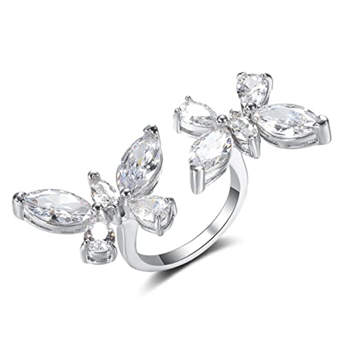 JPXXFM Neue koreanische Mode Zirkon Schmetterlingsring für Frauen tibetanische silberne weibliche Index Finger Prom Party Open Ring Hochzeit Schmuck Schmuck JPXXFM Neue koreanische Mode Zirkon Schmetterlingsring für Frauen tibetanische silberne weibliche Index Finger Prom Party Open Ring Hochzeit Schmuck Schmuck von JPXXFM