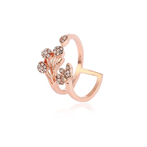 JPXXFM Neuer Schmetterling Eingelegtes Zirkon offener Ring weiblicher Mode Schmuckindex Finger Ring weibliche Valentinstag Gedenk von JPXXFM