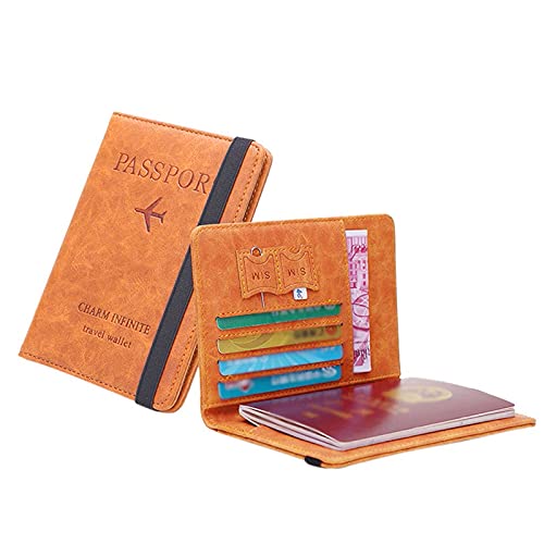 JPXXFM Neutral Mehrzweck Reisepasswolfswallet Tri-Fach-Dokumenthalter Anime-Brieftaschen (Orange, One Size) von JPXXFM