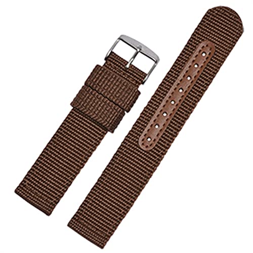 JPXXFM Nylon Uhrengurt atmungsaktiv gewebte Nylon -Uhren -Band -Gurt -Masch 18 20 22 24 mm Frauen Watchbänder Sport schwarz blau brauner Armee grüner Riemen /22 mm/Br von JPXXFM