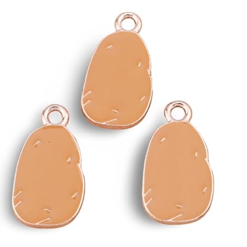 JPXXFM Ornamente 10pcs 10x18mm Gemüse Kartoffel Charme Anhänger für die Herstellung süßer Halsketten DIY Armbänder Handwerk Geschenke Skulptur von JPXXFM
