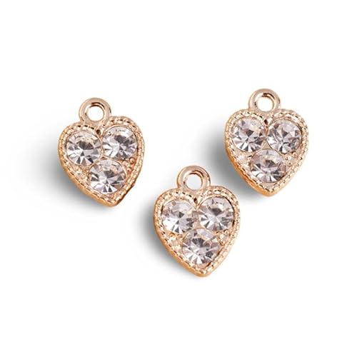 JPXXFM Ornamente 10pcs zartes Kristallliebe Herz Charme für die Herstellung von Strassanhängern DIY Halskette s Supplies Skulptur von JPXXFM