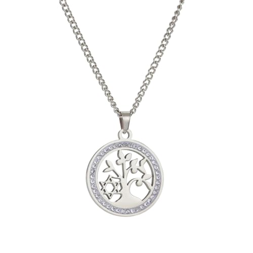 JPXXFM Ornamente Neues 2025 ästhetischer Baum des Lebens Anhänger Halsketten für Frauen ihre europäische und modische Edelstahl Amulett Geschenk für Sie Schmuck Mode kreative Geschenkskulptur von JPXXFM