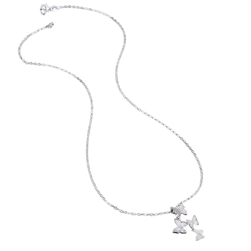 JPXXFM Ornamente neu für trendy 2025 Design Schmetterlingsform Ia Kristall Anhänger Halsketten für elegante Frauen Mode Brautschmuck Geschenke Mode kreative Geschenkskulptur von JPXXFM