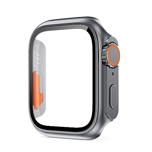 JPXXFM PC Firma Cover für Fall 45 mm 41 mm 44 mm 42 mm 42 mm 38 mm Glas Erscheinungsbild Upgrade Ultra iWatch Serie 8 7 Se2 6 5 4 3 (Farbe: Weiß, Größe: 41 mm) von JPXXFM