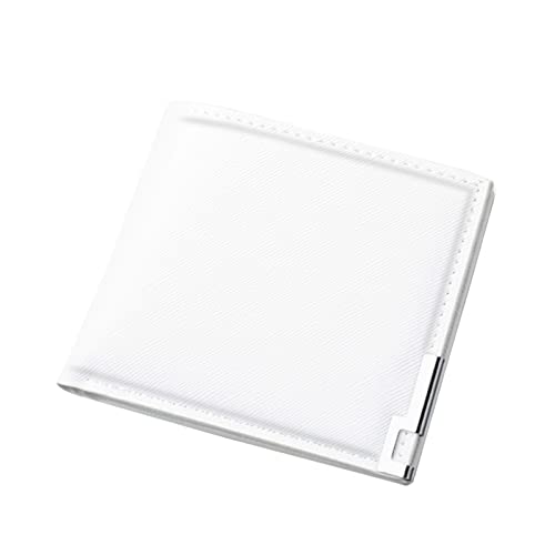 JPXXFM Personalisierte Brieftaschen für ID Kurzer Brieftasche Feste Farbmänner Öffnen Geldbörsen mehrerer Kartenschlitze Clutch Stoff Wallet (weiß, eine Größe) von JPXXFM
