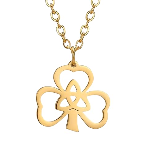 JPXXFM Produkte Sterling Silber St. Patricks Day Halsketten für Frauen und Männer, St. Patrick Symbol Charm Shamrock Lucky Three Blatt Herz Trinity Knot Triquetra, St. Patricks Day Perlen Bulk von JPXXFM