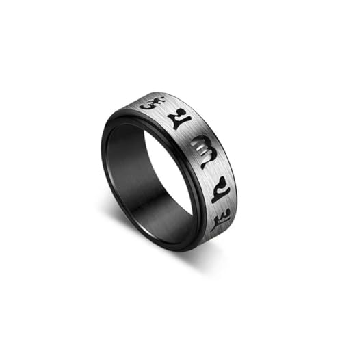 JPXXFM Rotatable Titanium Stahl Herrenring koreanische Mode Persönlichkeit Ring Hip Hop Single Index Finger Herren Ring von JPXXFM